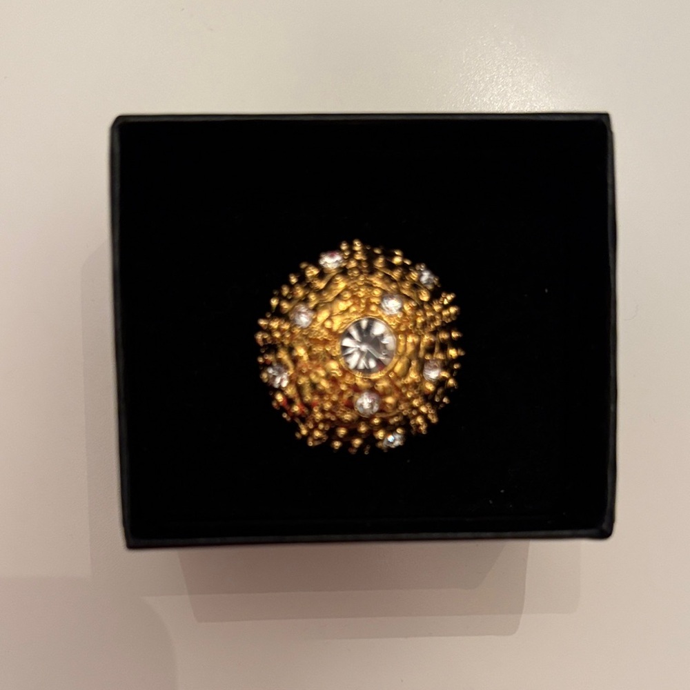 Kenneth Jay Lane Gold-Tone Crystal Dome Ring